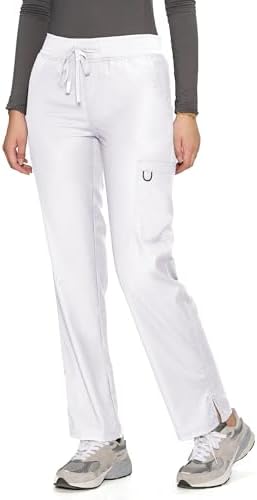 COZYFIT Women’s Scrub Pants - Straight-Leg Cargo with 3 Pockets, Eco-Friendly Drawstring Design for Healthcare Professio