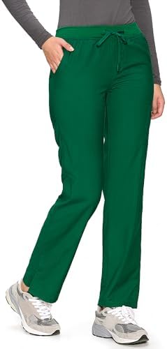 COZYFIT Women’s Scrub Pants - Straight-Leg Cargo with 3 Pockets, Eco-Friendly Drawstring Design for Healthcare Professio