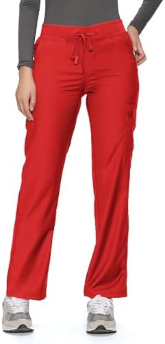 COZYFIT Women’s Scrub Pants - Straight-Leg Cargo with 3 Pockets, Eco-Friendly Drawstring Design for Healthcare Professio
