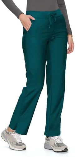 COZYFIT Women’s Scrub Pants - Straight-Leg Cargo with 3 Pockets, Eco-Friendly Drawstring Design for Healthcare Professio