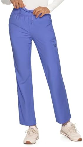 COZYFIT Women’s Scrub Pants - Straight-Leg Cargo with 3 Pockets, Eco-Friendly Drawstring Design for Healthcare Professio