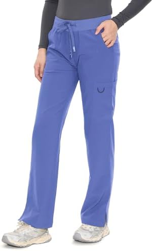 COZYFIT Women’s Scrub Pants - Straight-Leg Cargo with 3 Pockets, Eco-Friendly Drawstring Design for Healthcare Professio