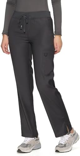 COZYFIT Women’s Scrub Pants - Straight-Leg Cargo with 3 Pockets, Eco-Friendly Drawstring Design for Healthcare Professio