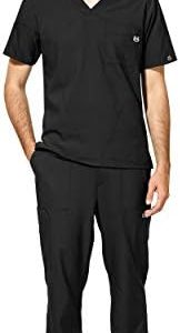 WonderWink W123 Men's V-Neck Scrub Set + Comfortable Fit + Healthcare Professionals + Work Environment + Durable Materia