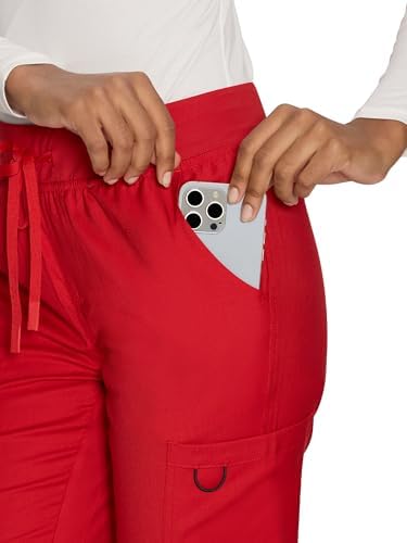 COZYFIT Women’s Scrub Pants - Straight-Leg Cargo with 3 Pockets, Eco-Friendly Drawstring Design for Healthcare Professio