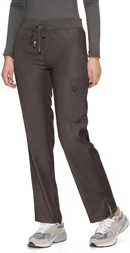 COZYFIT Women’s Scrub Pants - Straight-Leg Cargo with 3 Pockets, Eco-Friendly Drawstring Design for Healthcare Professio