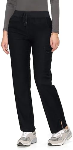 COZYFIT Women’s Scrub Pants - Straight-Leg Cargo with 3 Pockets, Eco-Friendly Drawstring Design for Healthcare Professio