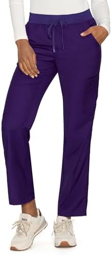 COZYFIT Women’s Scrub Pants - Straight-Leg Cargo with 3 Pockets, Eco-Friendly Drawstring Design for Healthcare Professio