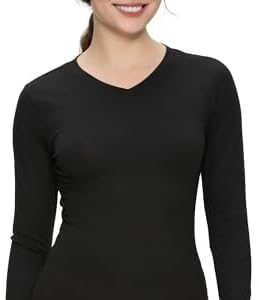 COZYFIT Women's Comfort V-Neck Long Sleeve Underscrub Tee | Soft, Easy Care Fabric | Perfect for Everyday Wear