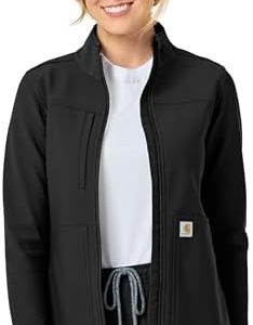 Carhartt Scrubs C81023 Women's Rugged Flex® Modern Fit Bonded Fleece Jacket | Durable, Comfortable, Perfect for Healthca