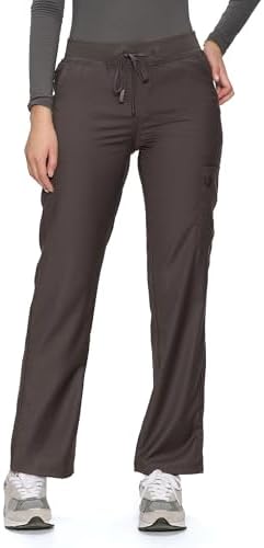 COZYFIT Women’s Scrub Pants - Straight-Leg Cargo with 3 Pockets, Eco-Friendly Drawstring Design for Healthcare Professio