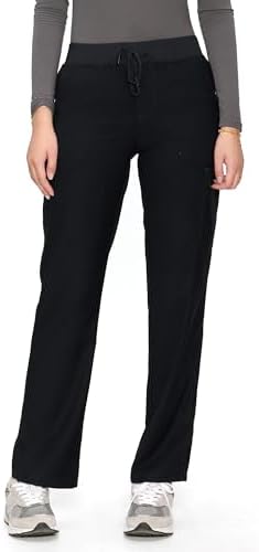 COZYFIT Women’s Scrub Pants - Straight-Leg Cargo with 3 Pockets, Eco-Friendly Drawstring Design for Healthcare Professio