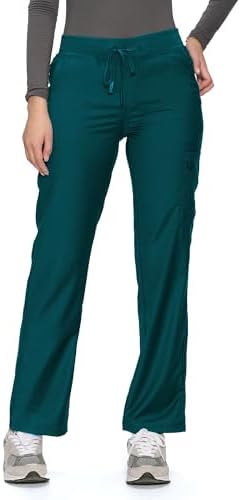 COZYFIT Women’s Scrub Pants - Straight-Leg Cargo with 3 Pockets, Eco-Friendly Drawstring Design for Healthcare Professio