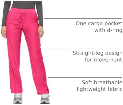 COZYFIT Women’s Scrub Pants - Straight-Leg Cargo with 3 Pockets, Eco-Friendly Drawstring Design for Healthcare Professio