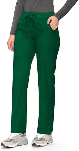 COZYFIT Women’s Scrub Pants - Straight-Leg Cargo with 3 Pockets, Eco-Friendly Drawstring Design for Healthcare Professio