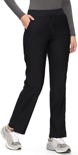 COZYFIT Women’s Scrub Pants - Straight-Leg Cargo with 3 Pockets, Eco-Friendly Drawstring Design for Healthcare Professio