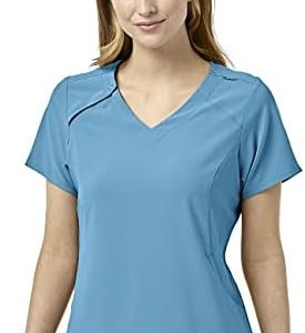 WonderWink Women's Renew Zip Accent Scrub Top | Comfortable & Stylish | Nurses & Healthcare Professionals | Ideal for Wo