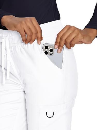 COZYFIT Women’s Scrub Pants - Straight-Leg Cargo with 3 Pockets, Eco-Friendly Drawstring Design for Healthcare Professio