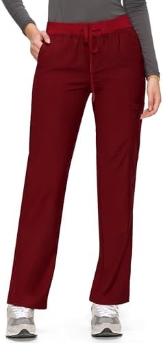 COZYFIT Women’s Scrub Pants - Straight-Leg Cargo with 3 Pockets, Eco-Friendly Drawstring Design for Healthcare Professio