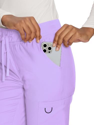 COZYFIT Women’s Scrub Pants - Straight-Leg Cargo with 3 Pockets, Eco-Friendly Drawstring Design for Healthcare Professio