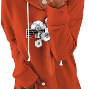 Brown Mandala Print Women's Hoodie Tunic Top - Loose Fit Long Sleeve with Drawstring Side Split for Fall & Winter Comfor