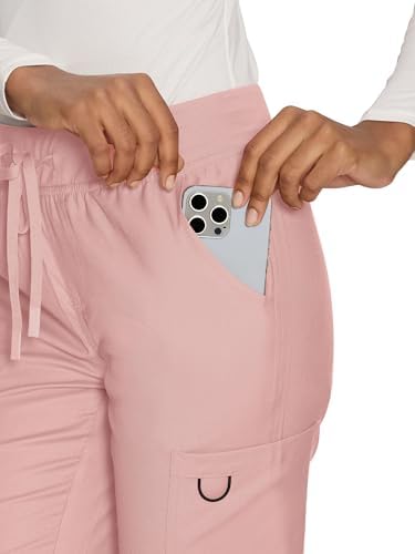 COZYFIT Women’s Scrub Pants - Straight-Leg Cargo with 3 Pockets, Eco-Friendly Drawstring Design for Healthcare Professio
