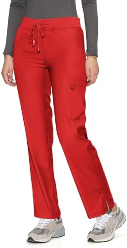 COZYFIT Women’s Scrub Pants - Straight-Leg Cargo with 3 Pockets, Eco-Friendly Drawstring Design for Healthcare Professio